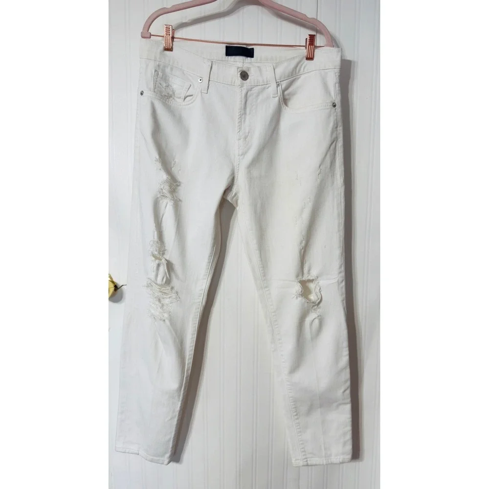 J Brand Tyler Slim Fit Distressed Ripped Jeans Mens 33 White (TXA1062)